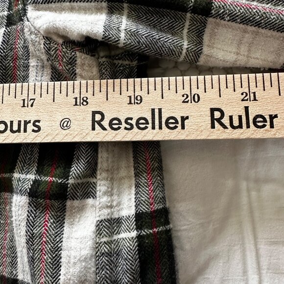 Arizona Plaid Flannel Shacket w/Corduroy Collar Zip Front White/Green/Red/Black - Picture 6 of 10